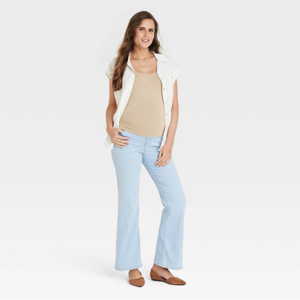 Ingrid and Isabel Maternity Flare Blue Women's Jeans